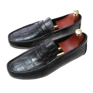 Flat Shoes Quality First Class Leather Loafers Solid Breathable Slip-On Soft Sole Shoes for Men