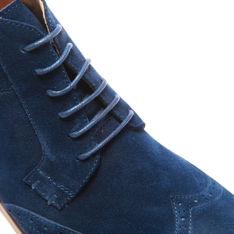 Blue Suede Chelsea Boots Men, Genuine Leather Winter Mens Boots, Designer Fashion Footwear For men