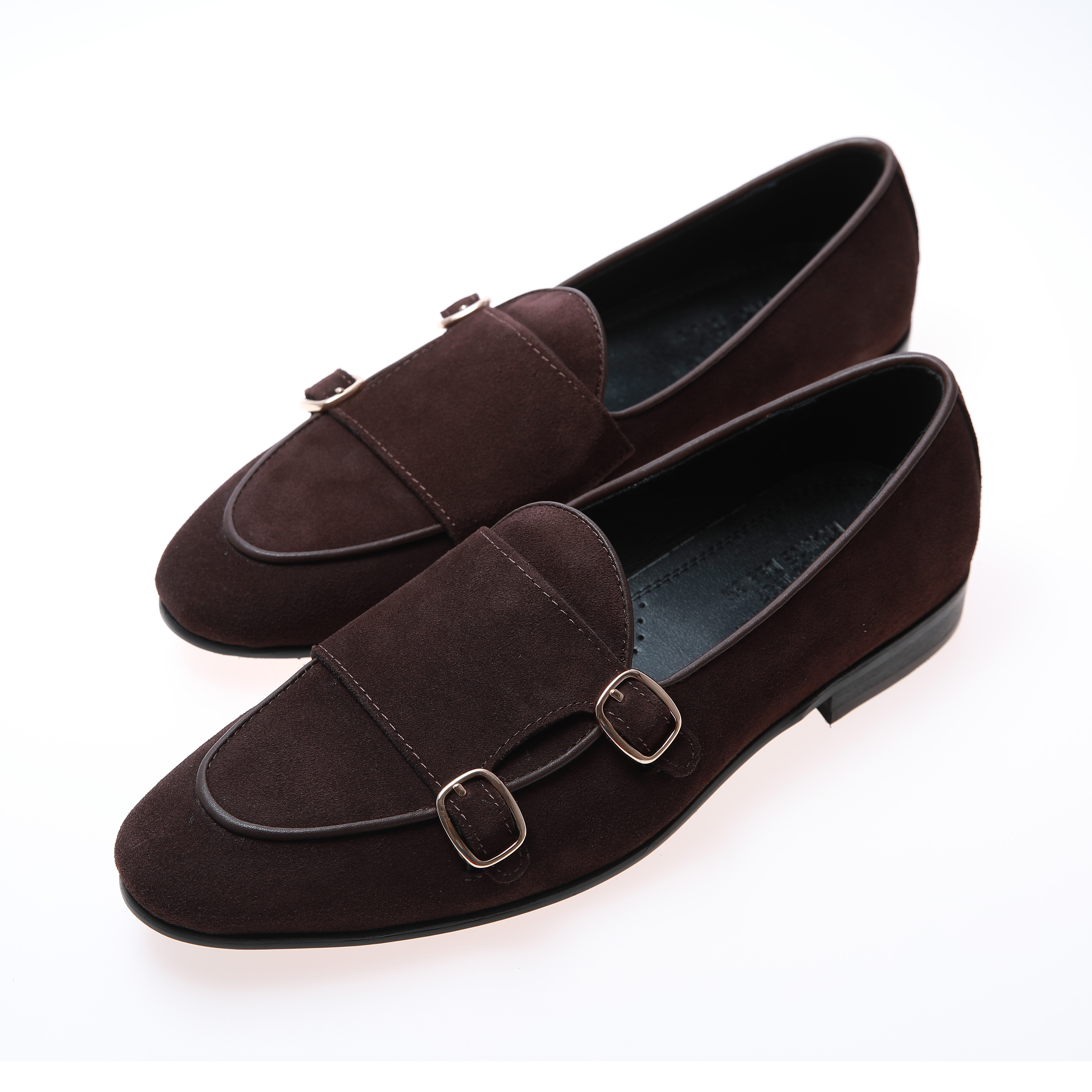 customizdble Special design stylish double monk strap suede on genuine leather men dress shoes