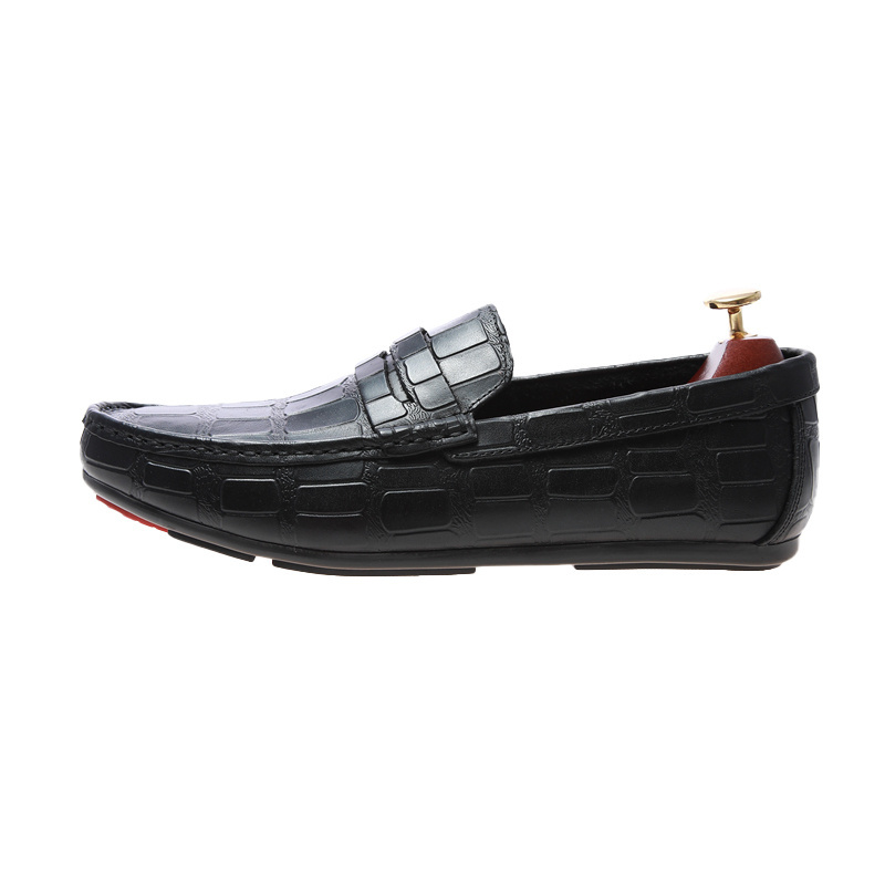 Flat Shoes Quality First Class Leather Loafers Solid Breathable Slip-On Soft Sole Shoes for Men