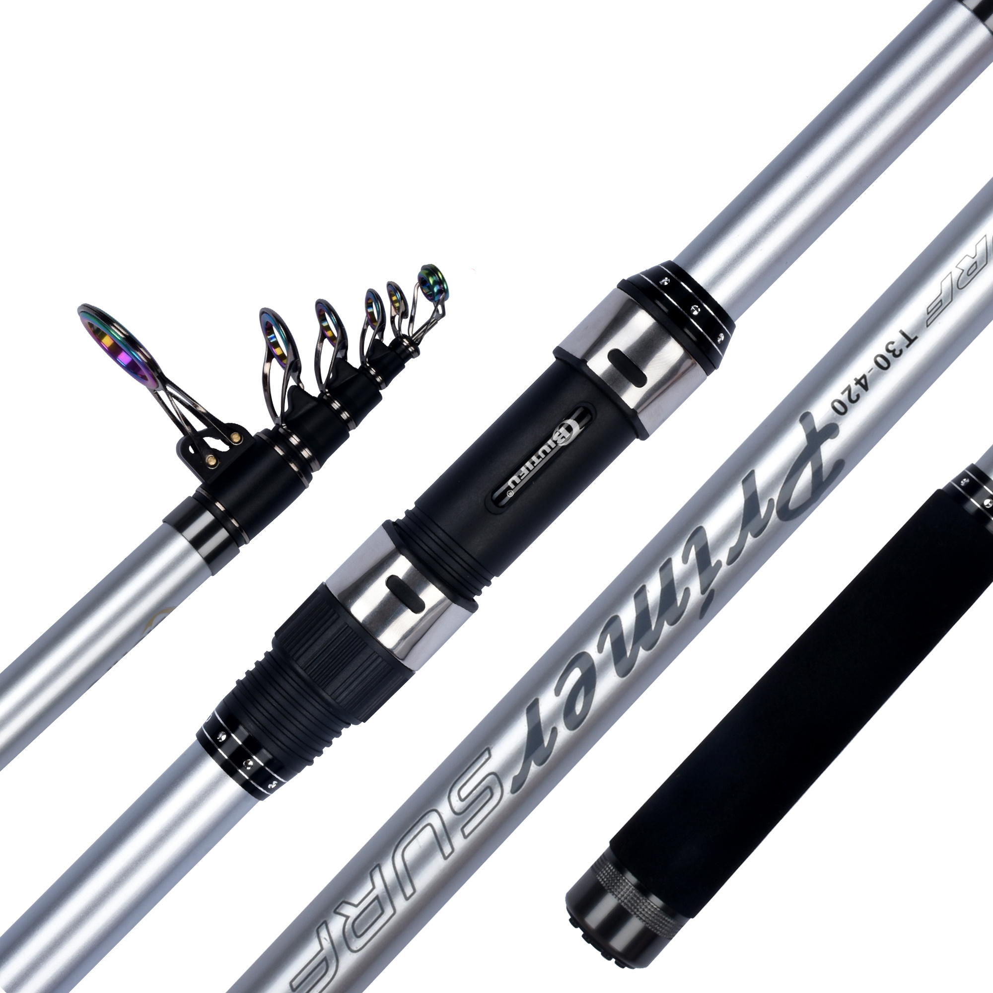 Surf Rod 5.3/5.0/4.5/4.2/4.05/3.9m Telescopic Fishing Travel Spinning Power 60-200g Throw Surfcasting Shore Casting Pole