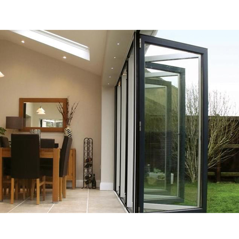 Exterior Soundproof Patio folding door Double Glazing aluminum bi folding door