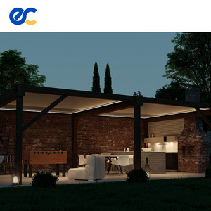 Aluminum Retractable Pergola Aluminium Outdoor Waterproof Retractable Roof Pergola