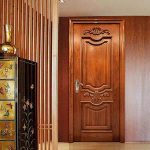 Interior flat wooden partition swing doors entry bedroom flush doors