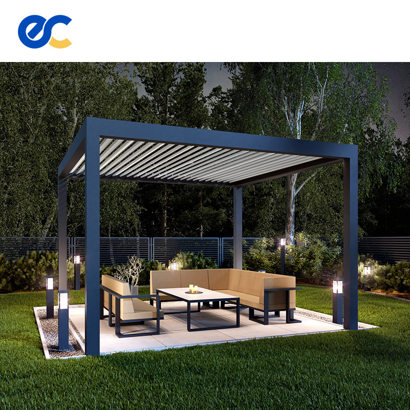 Aluminum Retractable Pergola Aluminium Outdoor Waterproof Retractable Roof Pergola