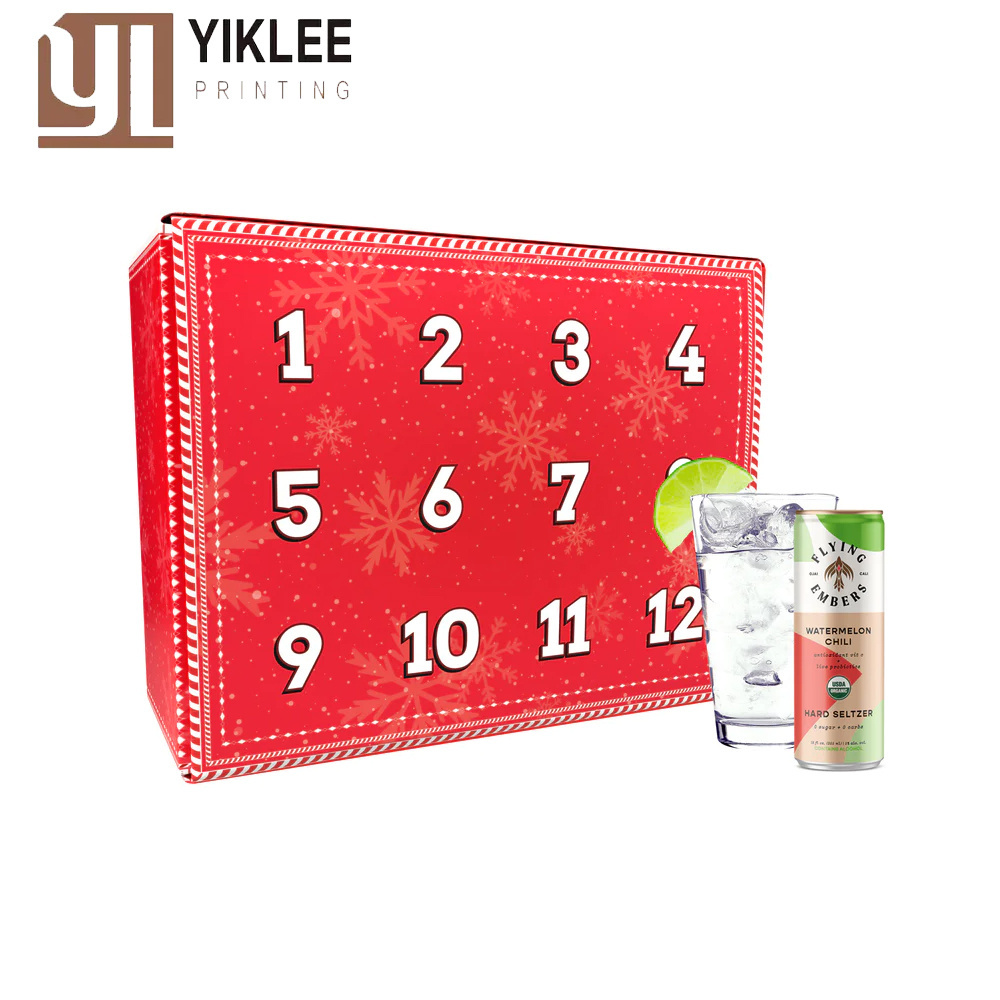 Custom 12 Days Days Countdown Corrugated box Personalised Mini Drinks Advent Calendar Holder Champagne Bottles Advent Calendar