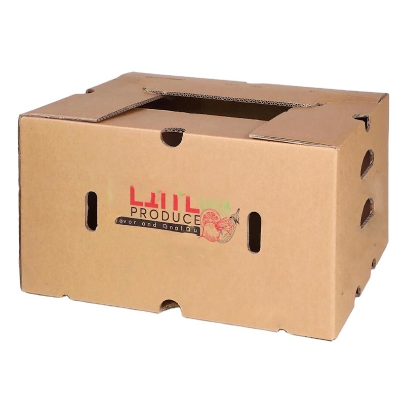 Custom Corrugated Paper Box Pineapple Tomato Cherry  Banana Fresh Vegetable  Farm Fruit Packaging Shipping Carton Box