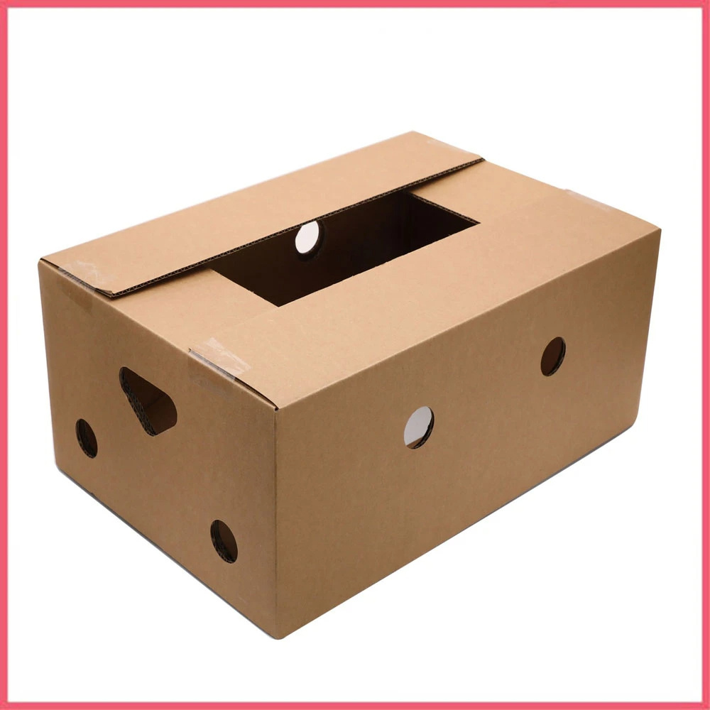 Custom Printed Corrugated Paper Cherries Pear Orange Apple Lemon Mango Banana Fruit Vegetable Packaging Shipping Carton Box