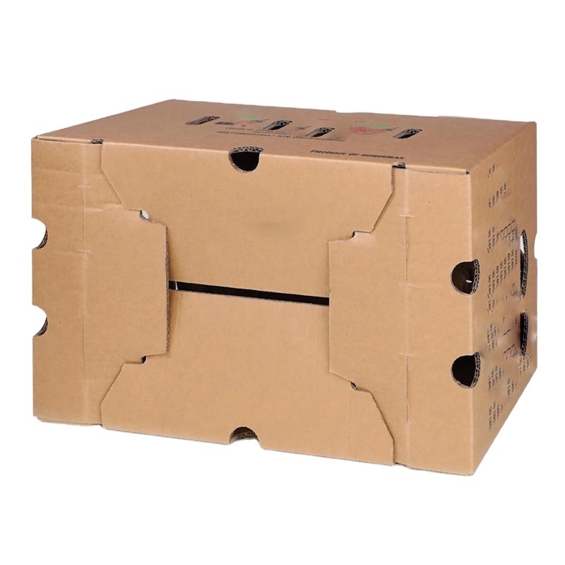 Custom Corrugated Paper Box Pineapple Tomato Cherry  Banana Fresh Vegetable  Farm Fruit Packaging Shipping Carton Box