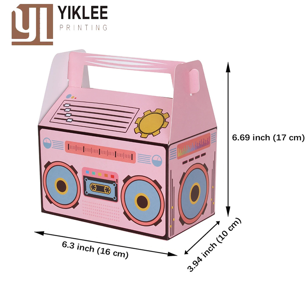 Hip Hop Music Rock Party Supplies Table Centerpieces Retro Pink Boom Box Party Favors Boxes Paper Boxes For Candy