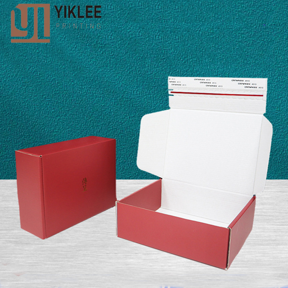 Tear Off Strips Custom Logo Printed Zip Lock Pink Mailer Carton Corrugated Cardboard Paper Shipping Box