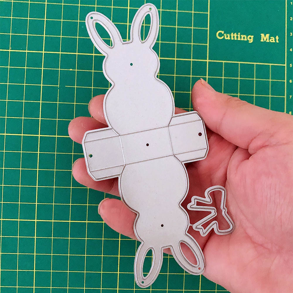 Customized Easter Bunny Box DIY Rabbit Craft Embossing Paper Stencil Stamp Carving Paper Card paper Craft Greetings Cards