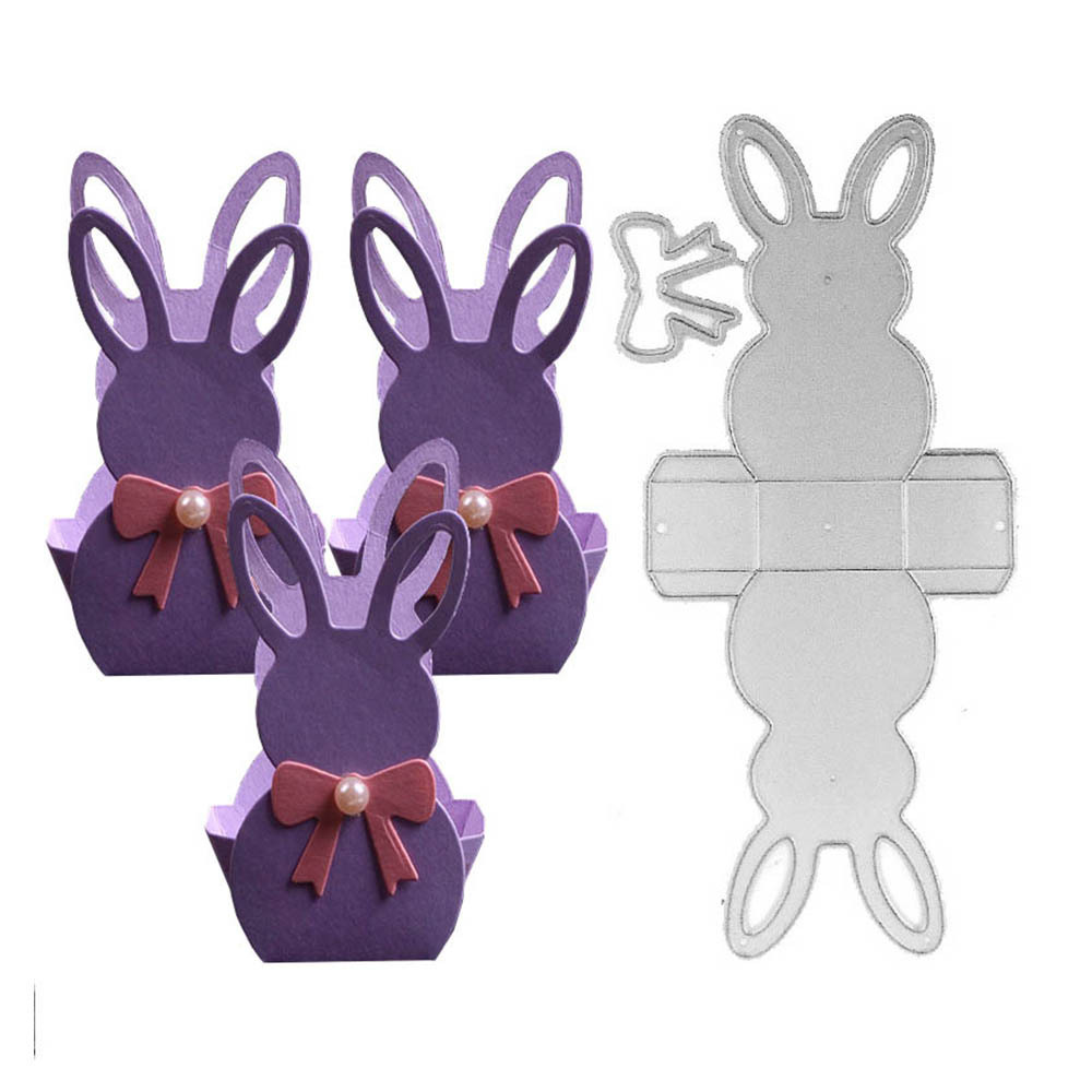 Customized Easter Bunny Box DIY Rabbit Craft Embossing Paper Stencil Stamp Carving Paper Card paper Craft Greetings Cards