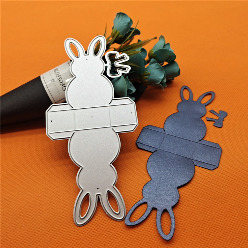 Customized Easter Bunny Box DIY Rabbit Craft Embossing Paper Stencil Stamp Carving Paper Card paper Craft Greetings Cards