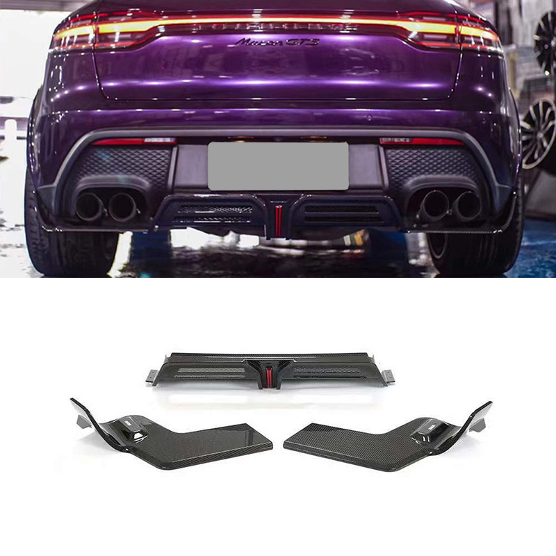 JC style carbon fiber body kit with light surround rear lip front lip spoiler new 2022-2023 for Porsche Macan