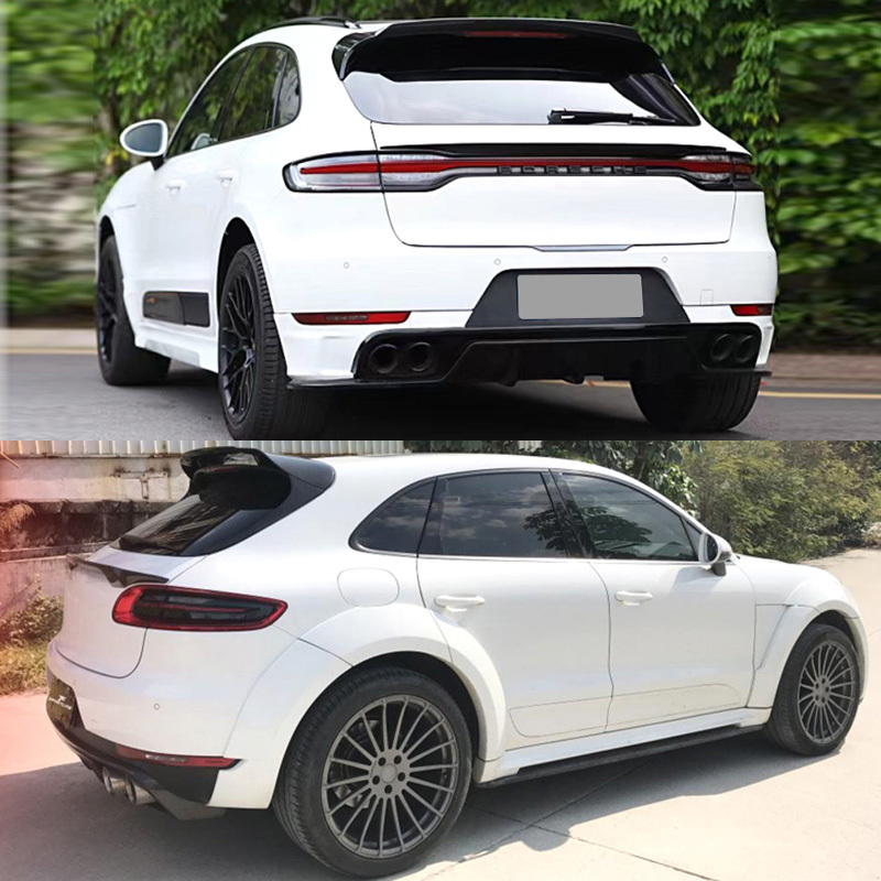 JC style carbon fiber body kit with light surround rear lip front lip spoiler new 2022-2023 for Porsche Macan