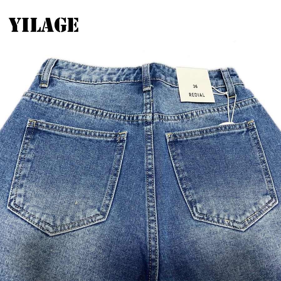 New women's jeans high waist button denim shorts ripped denim jeans