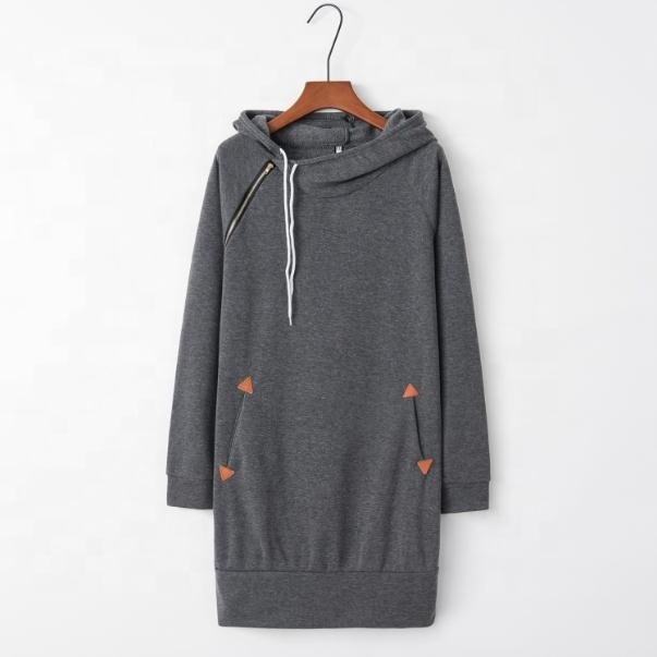 Wholesale Women Hooded Hoodie Dress Casual Ladies Long Sleeve Sweater Pullover Jumper Tops for Winter