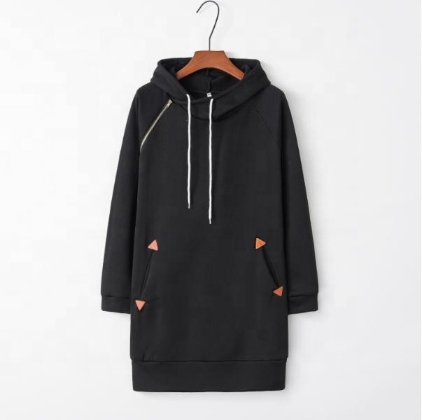 Wholesale Women Hooded Hoodie Dress Casual Ladies Long Sleeve Sweater Pullover Jumper Tops for Winter