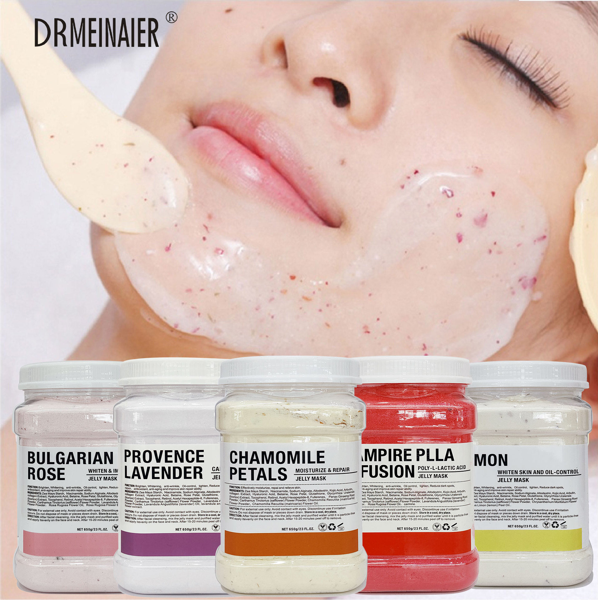 Have Stock Facial Jelly Mask Powder Hydrating Brightening Anti wrinkle Face Mask with Rose Petals