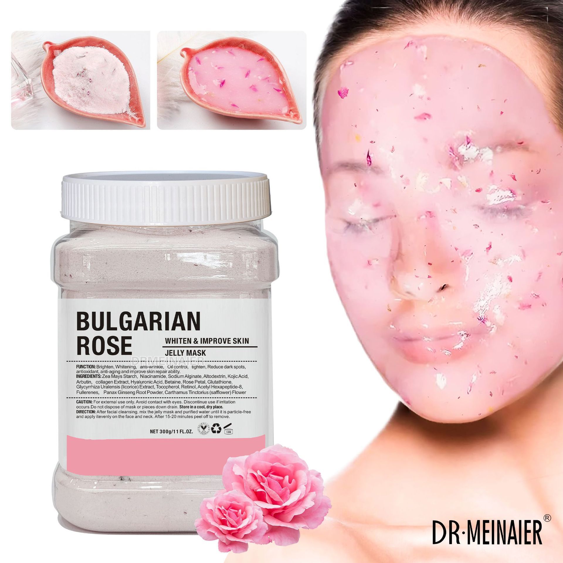 Best Hydro Facial Jelly Mask Powder Skin Moisturizer Brightening Anti wrinkle Natural Rose Petals Peel-Off Face Mask