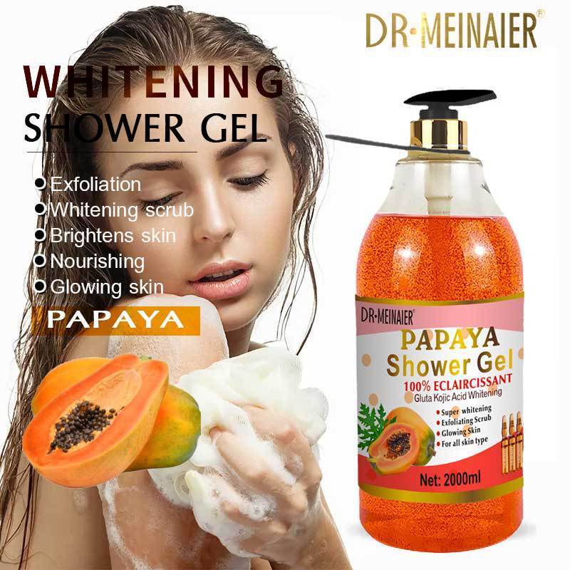 Natural Organic AHA Shower Gel Whitening Perfume Slimming Body Wash Scrub Hydrating Smoothing Exfoliating Deep Clean Skin care