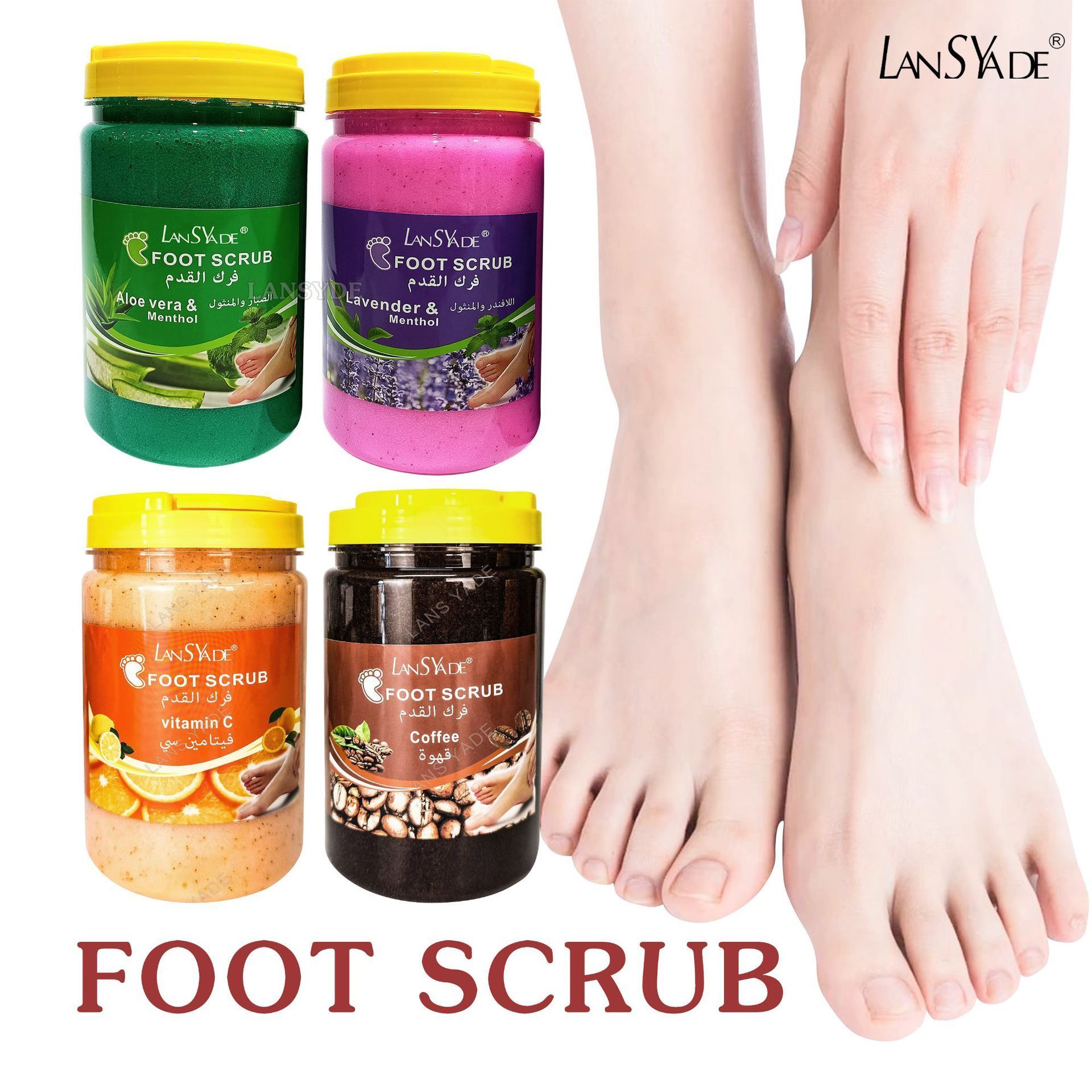 Natural Bath Cleansing Exfoliating Foot Scrub Whitening Smooth Moisturizer Fruits Vitamin C SPA Body Scrub Salt