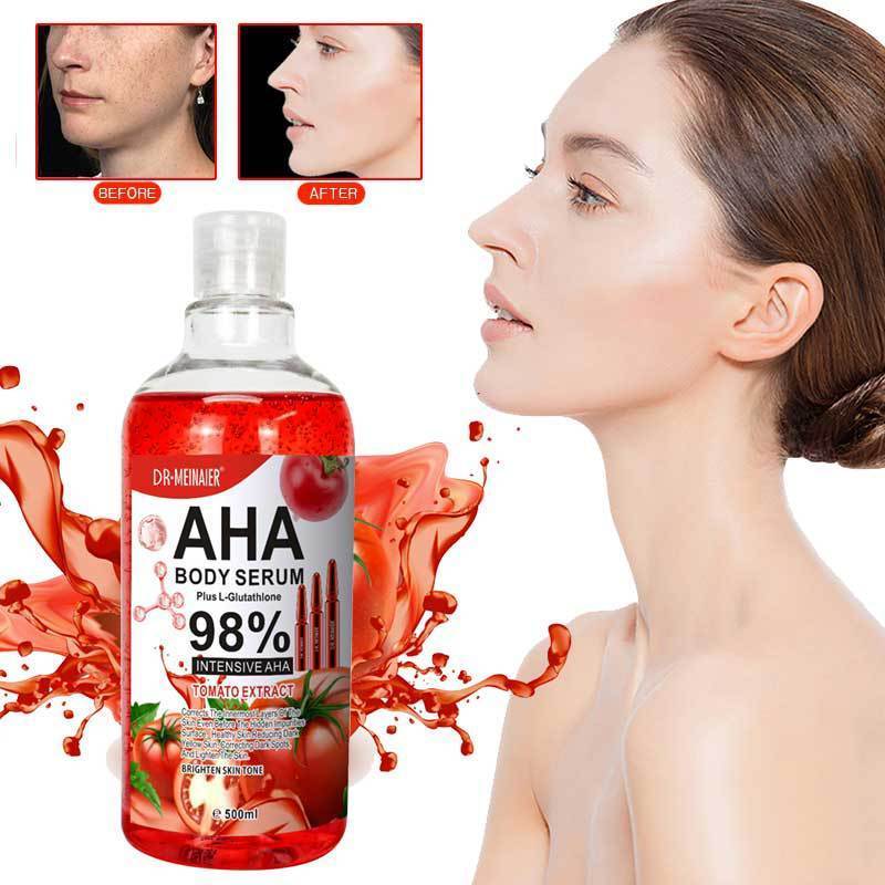 Skin Whitening Serum Face and Body Glowing Moisturizer AHA Tomato Correct Age Spot Acne Natural Facial Serum Essence