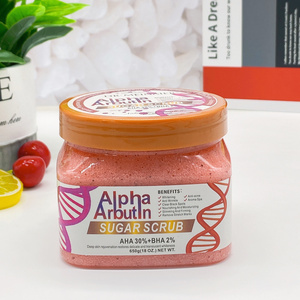 Natural Organic Sugar Scrub Arbutin Vitamin C Bath Salt Shea Butter Face Body Whitening Hydrating Exfoliating Scrub