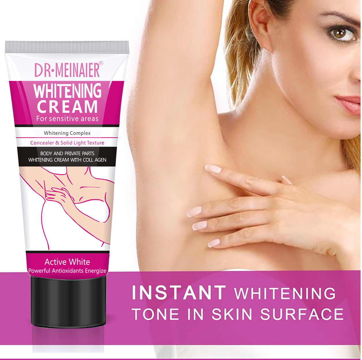 Skin Whitening Cream Quick Brightening Glowing Body Moisturizing Cream For Sensitive Private Area