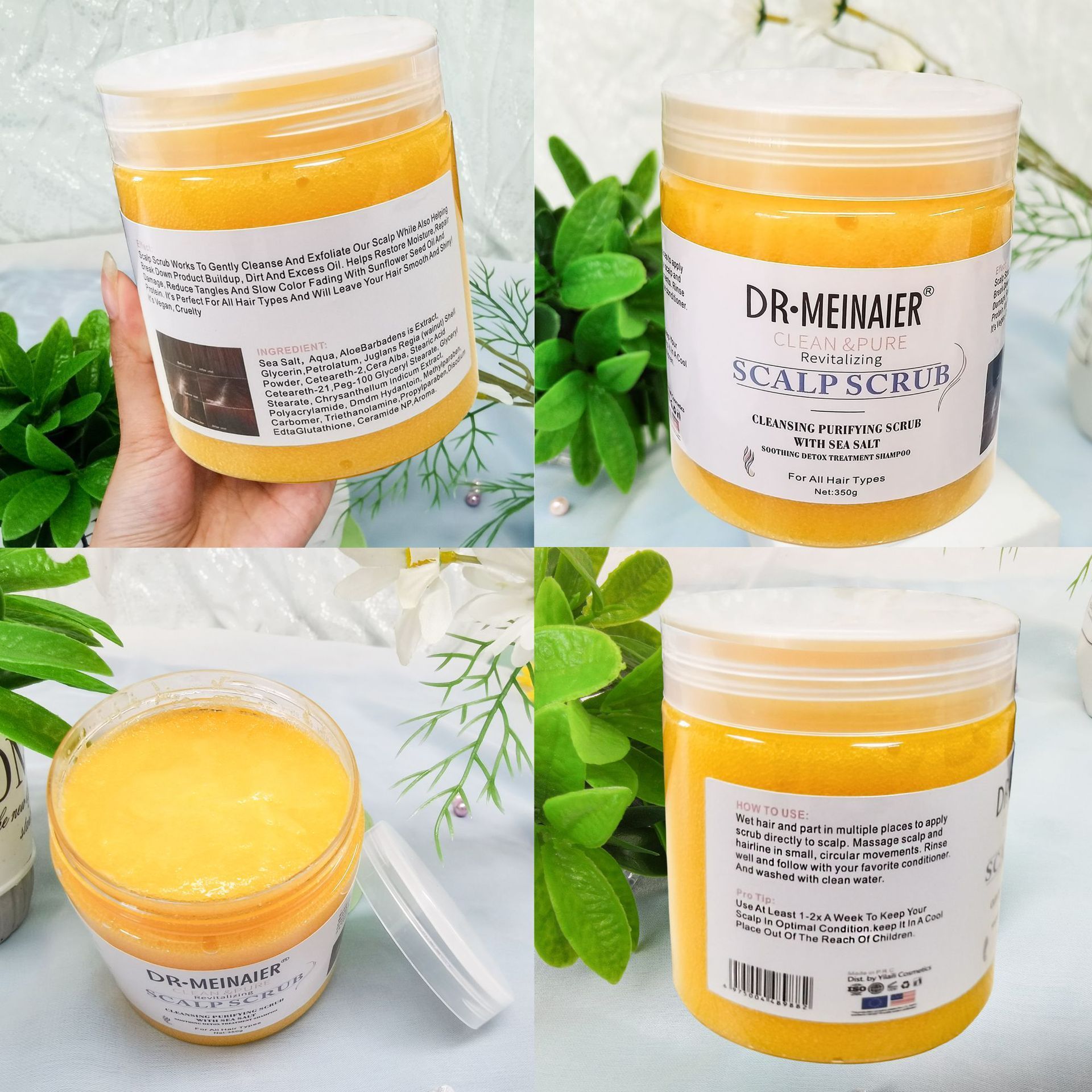 Private Label Hair Scalp Scrub with Sea Salt Deep Cleansing Anti Itch Remove Dandruff Oil-Control Organic Hair Shampoo