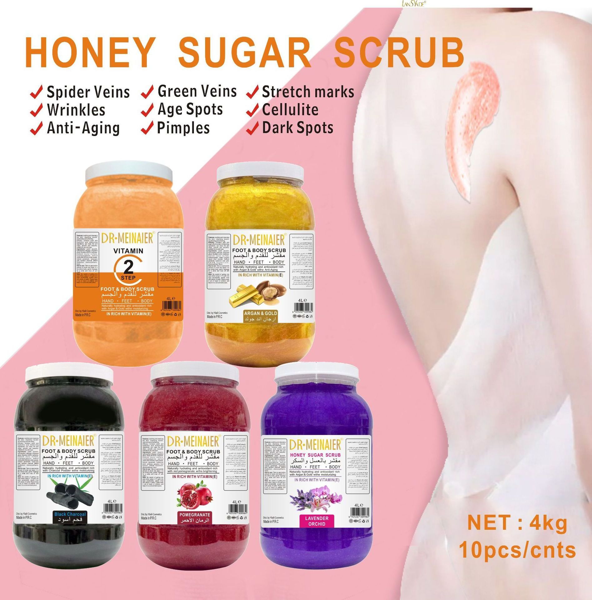 Have stock natural body & foot sugar scrub bulk fruits exfoliating bath salt whipped deep clean moisturize whitening skin care