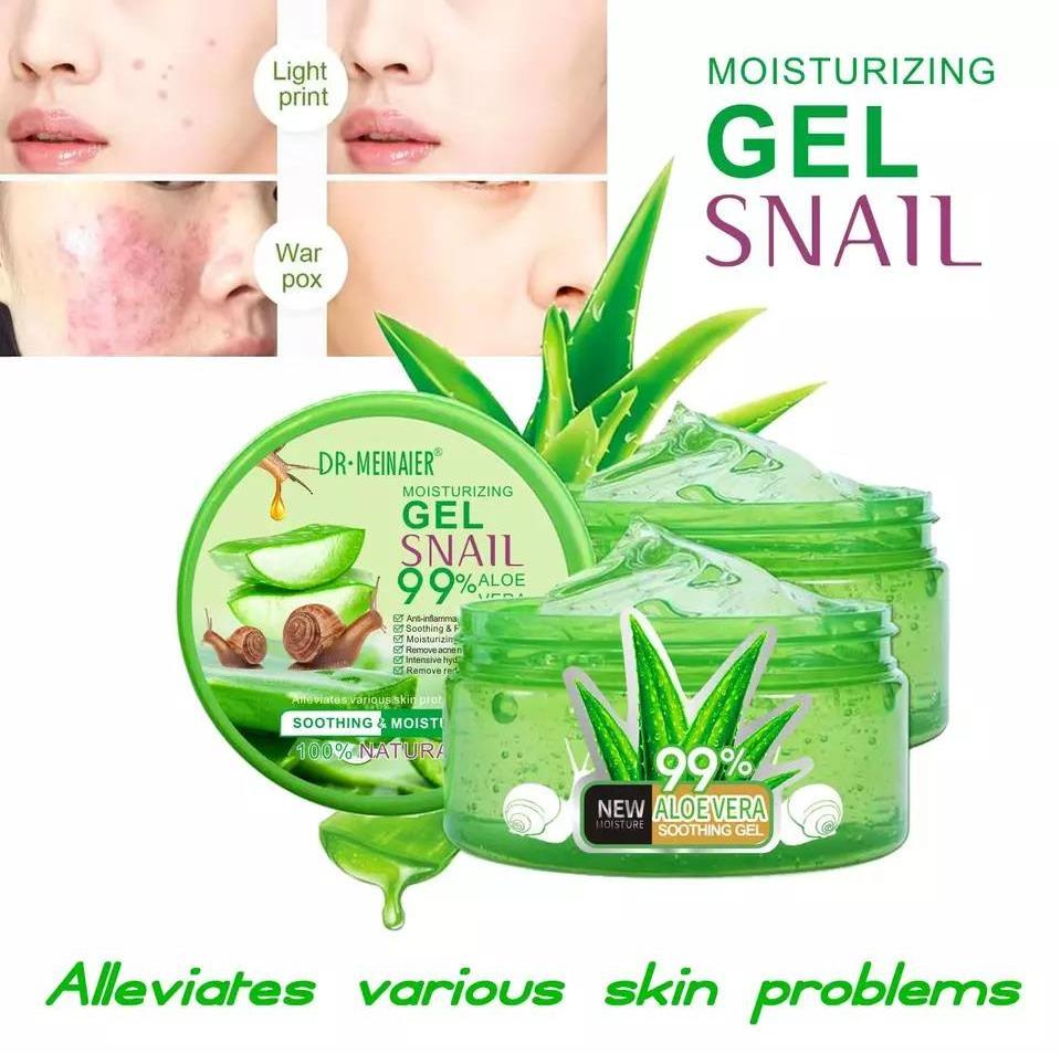 Private Label 100% Pure Natural Korea Aloe Vera Gel Hydrating Brightening Snail Soothing Gel Sun Repair Jelly Mask