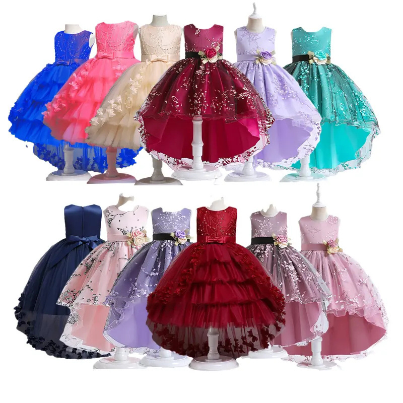 Girls Princess Christmas Dress Lace Flower Girl Wedding Prom Pageant Birthday Party Tutu Tulle Dresses