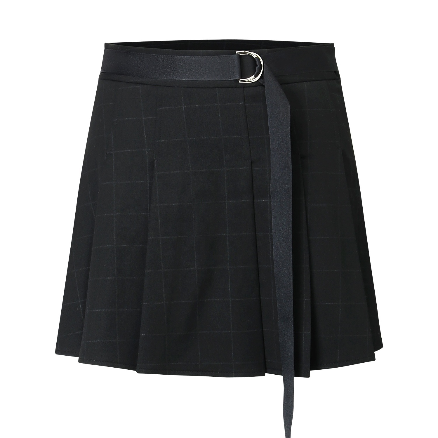 Custom Summer Japanese School Uniform Harajuku Cute kawaii Skirts Belted Black Pleated Plaid Short Y2K Mini Skirt Women 2024