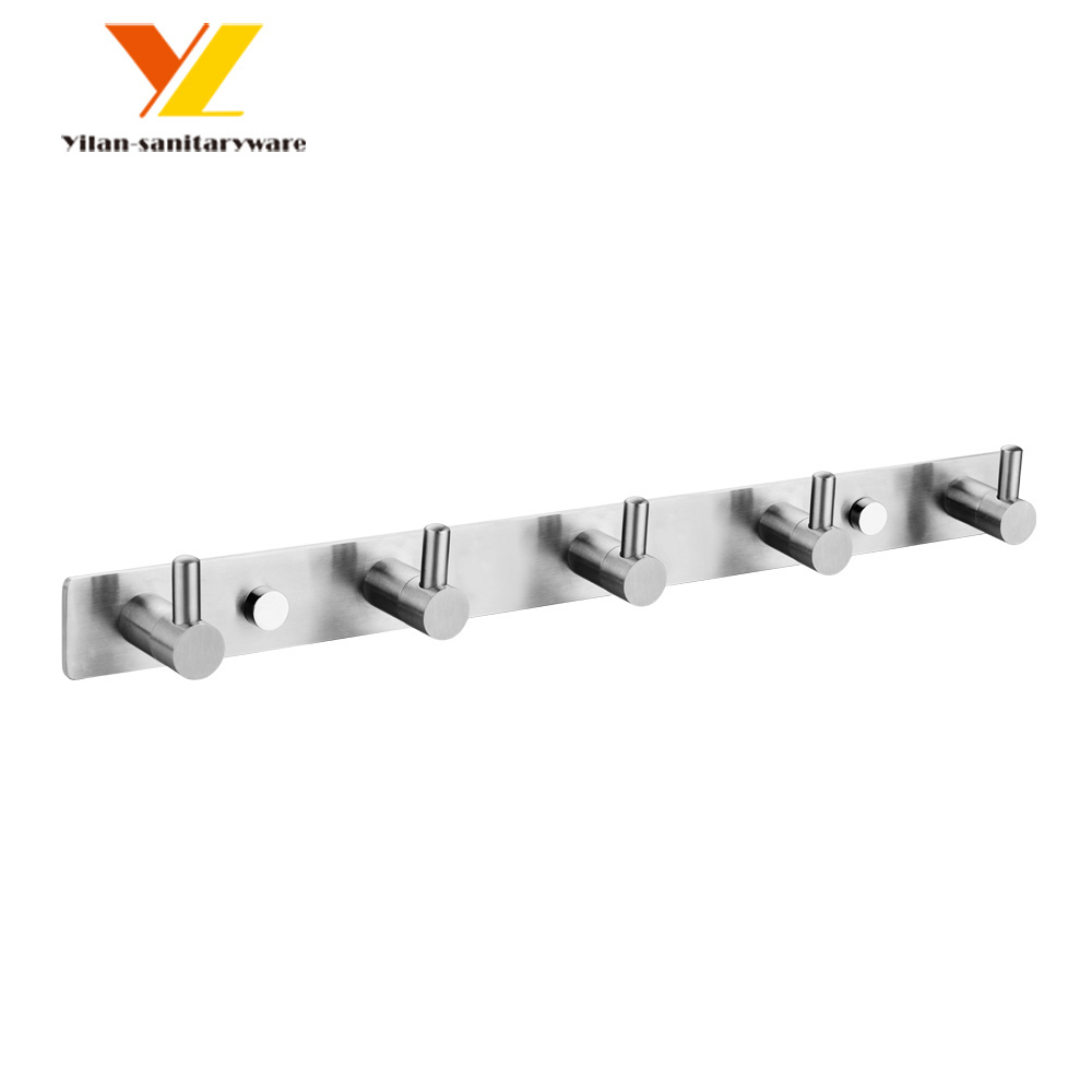 Wall Mounted Coat Hook Rack Bathroom Towel Hooks Clothing Multifunction Sustainable Hooks & Rails Stainless Steel Brushed 300PCS