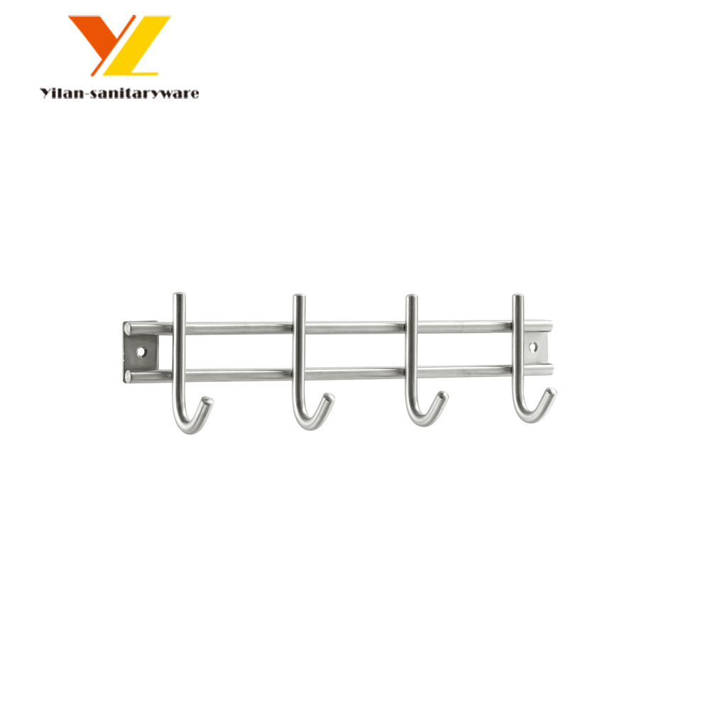 Stainless Steel Over The Door Hanging Hook Organizer Rack For Clothes Coat Towel