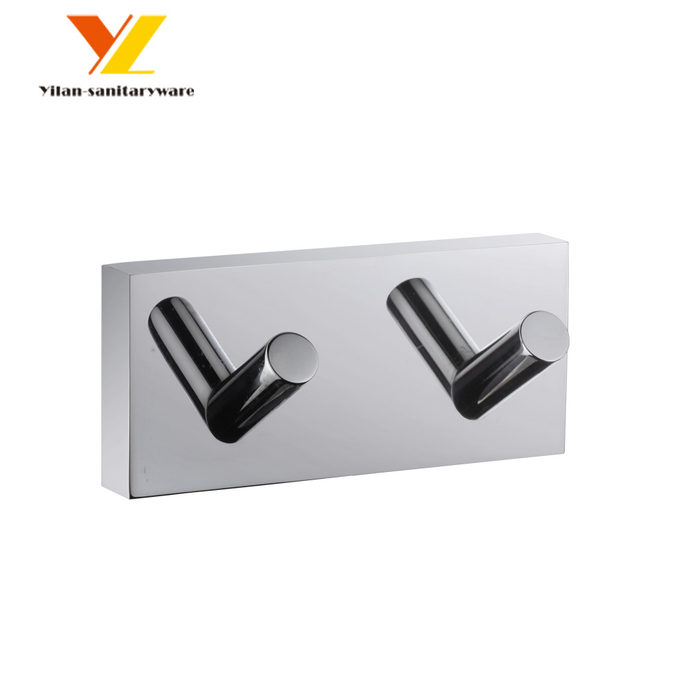 Bathroom Accessories Coat Hooks Towel Hooks for Clothes Wall Metal 2 Hooks Clothing Brass White Box Multifunction Chrome 300PCS