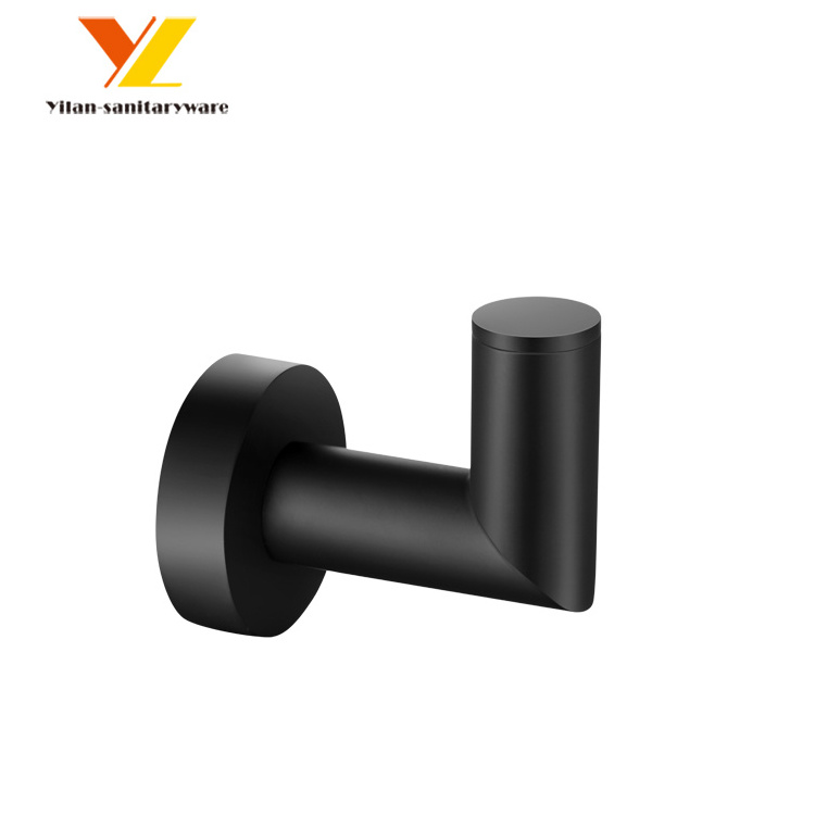 Wholesale Prices Bathroom Clothes Hook Robe Hook Matt Black Wall Towel Hook