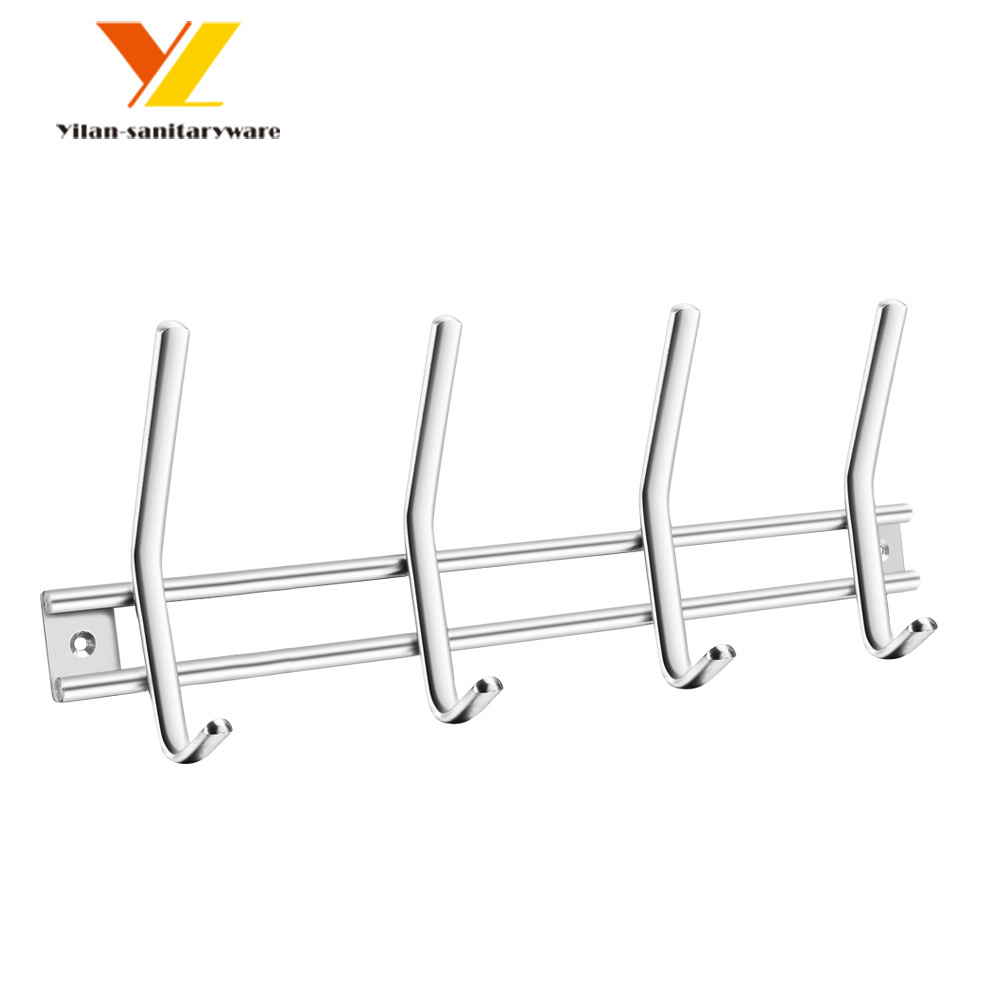 Stainless Steel Over The Door Hanging Hook Organizer Rack For Clothes Coat Towel