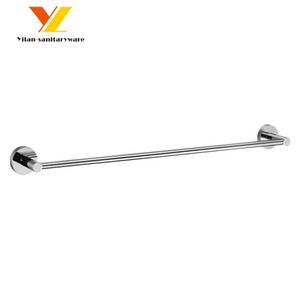 Wall Mounted Chrome Plated Single Towel Bar for Bathroom White Box Stainless Steel Towel Rail 60cm Free Spare Parts Traditional