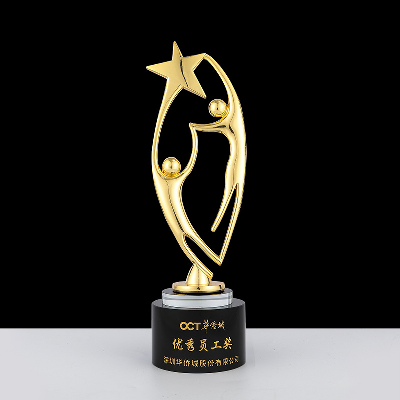 Honor of crystal Plaque Customized Creative Metal Trophy Award Resin Trophy Commemorative Gift Crystal Trophy Award