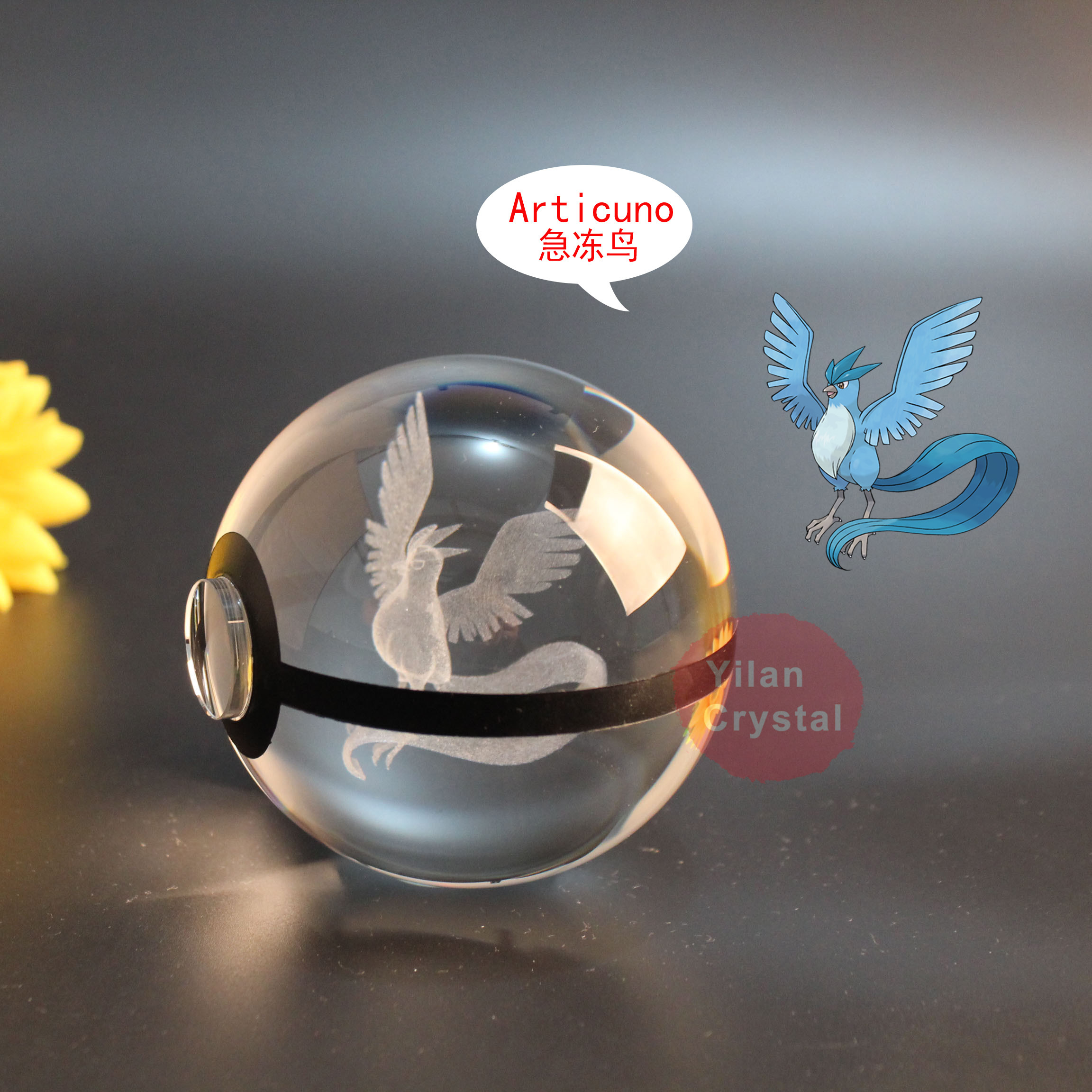 Cartoon Pocket Monster Poke Ball Go Articuno Toy Collection Crystal Pokeball