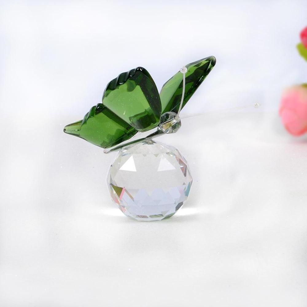 Colorful Crystal Butterfly Figurine Glass Ornament Animal Paperweight