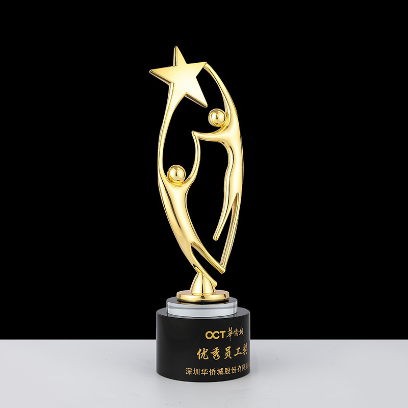 Honor of crystal Plaque Customized Creative Metal Trophy Award Resin Trophy Commemorative Gift Crystal Trophy Award