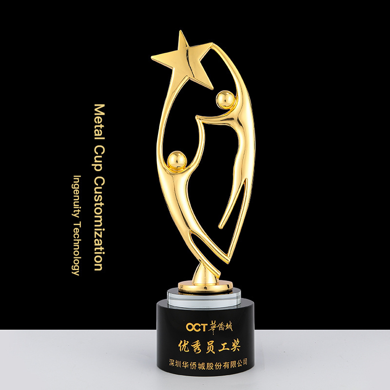 Honor of crystal Plaque Customized Creative Metal Trophy Award Resin Trophy Commemorative Gift Crystal Trophy Award