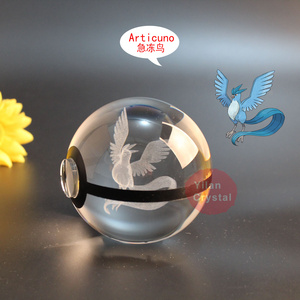 Cartoon Pocket Monster Poke Ball Go Articuno Toy Collection Crystal Pokeball