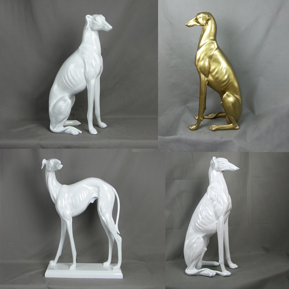 Luxury Doberman Statue Creative Resin Greyhound Figurine for Zoo Garden decor Crafts Life size Animal Dog Sculptures