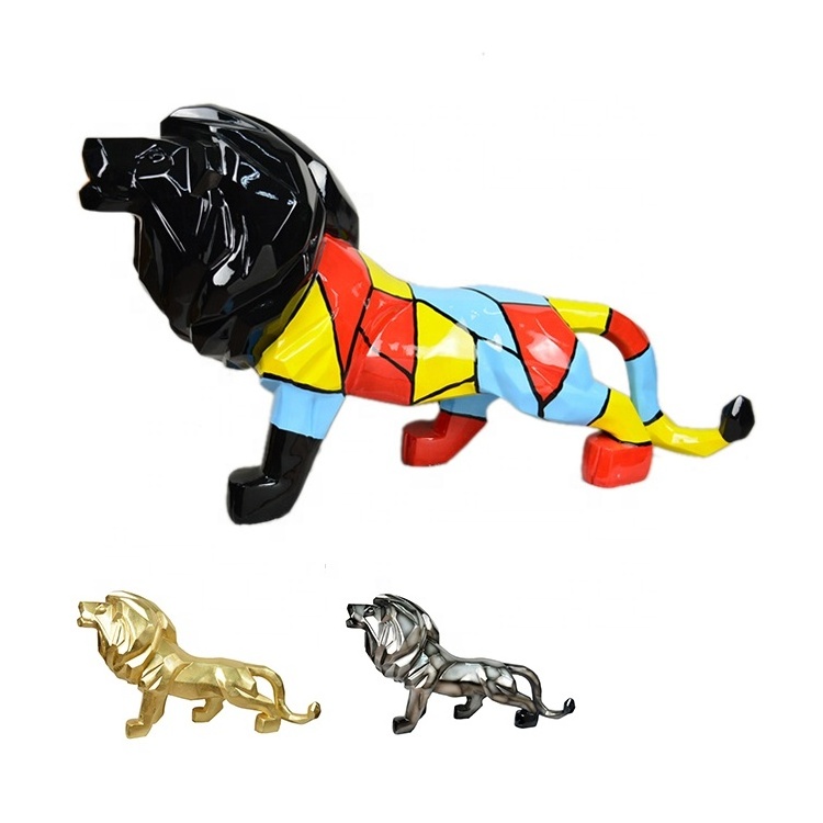 wholesale animal three-dimensional sculpture office opening gift creative lion elephant figurine art decorations