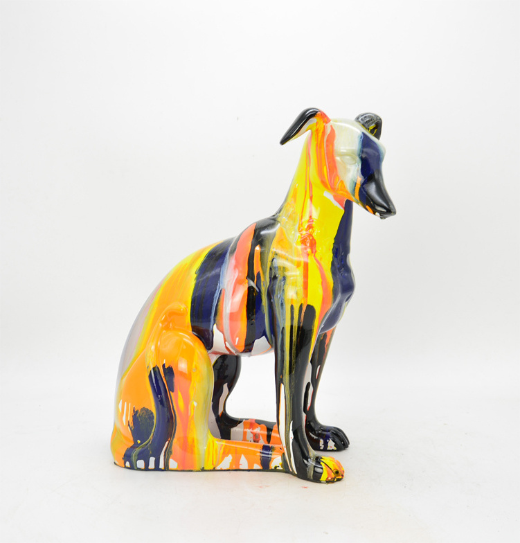 Luxury Doberman Statue Creative Resin Greyhound Figurine for Zoo Garden decor Crafts Life size Animal Dog Sculptures